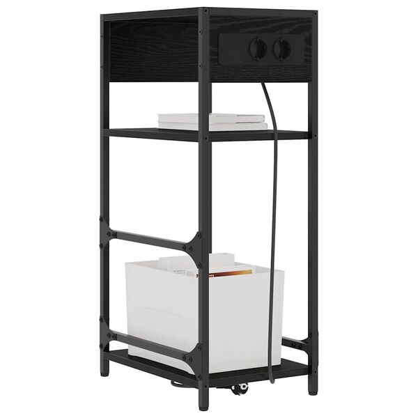 vidaXL &Ouml;&ouml;lambi kapp Must tamm 40 x 27 x 76 cm Tehispuit