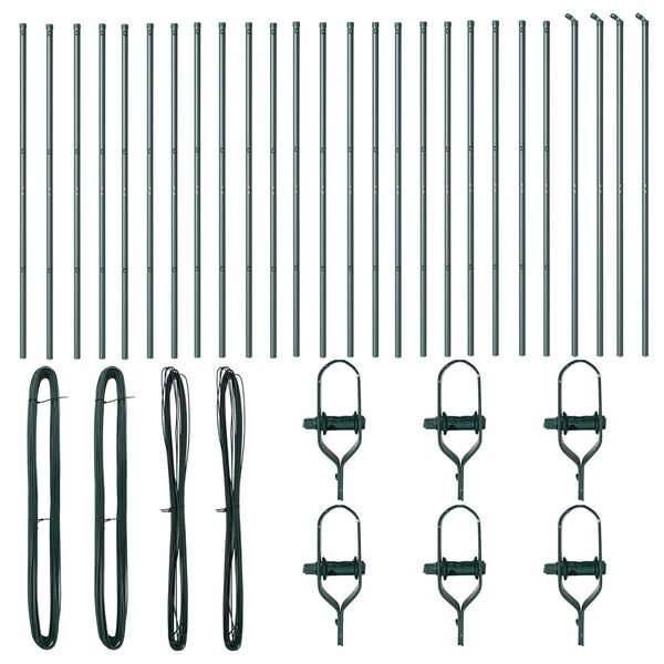 vidaXL Aiapost Muu 26 pcs Roheline 3,2 x 3,2 x 200 cm Teras