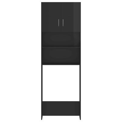 vidaXL pesumasinakappide komplekt, kõrgläikega must, puitlaastplaat