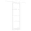 vidaXL Libisev uks ORKDAL Valge 78 x 232 cm Soe m&auml;nnipuit ja klaas