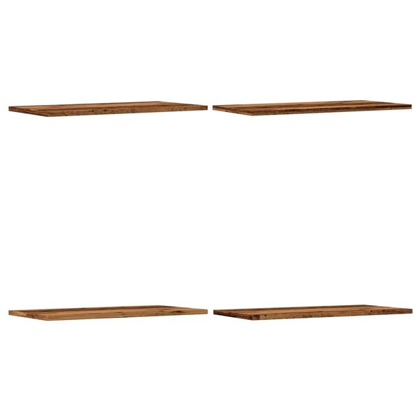 vidaXL seinariiulid 4 tk, vana puidu, 60x30x1,5 cm, tehispuit