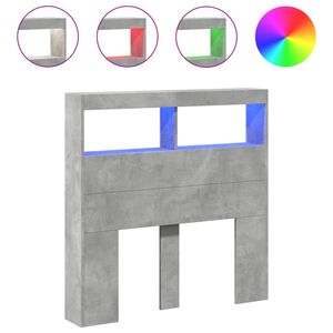 vidaXL voodipeatsi kapp LED-tuledega, betoonhall, 100x17x102 cm