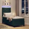 vidaXL LED Box Spring Voodi peaga Tume rohelise 80 x 200 cm kangas