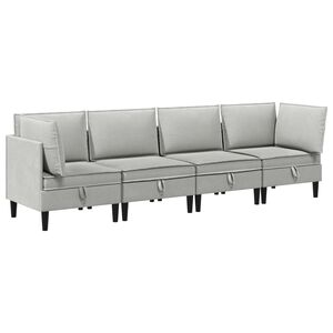 vidaXL Elutoa m&ouml;&ouml;bliseade 4 pcs Helehall kangas