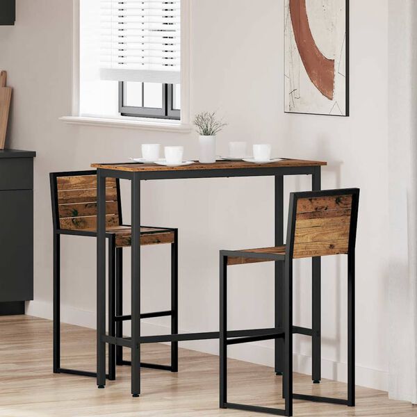 vidaXL laud Vana puit 100 x 40 x 100,5 cm T&ouml;&ouml;deldud puit ja teras