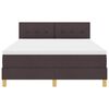 vidaXL LED Box Spring Voodi madratsiga Tume pruun 160 x 200 cm kangas