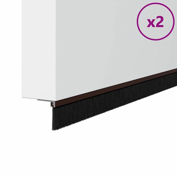 vidaXL Kruvitavad ukselöökide tihendid 2 pcs Pruun 100 cm