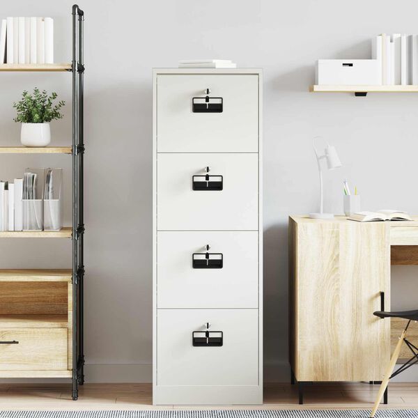 vidaXL Failikapp sahtliga Valge 44 x 50 x 106.5 cm K&uuml;lmvalsitud teras