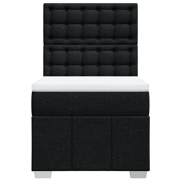 vidaXL kontinentaalvoodi madratsiga, must, 100x200 cm, kangas