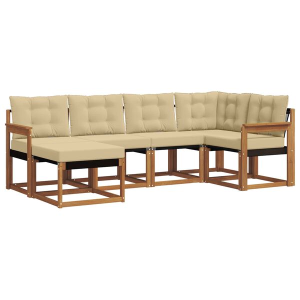 vidaXL V&auml;li diivanikomplekt padjaga 6 pcs Looduslik ja beež