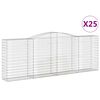 vidaXL kaarekujulised gabioonkorvid 25 tk, 400x50x140/160 cm, raud