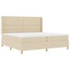 vidaXL Karbi vedrumadrats LED-ribadega peaga cream 200 x 200 cm kangas