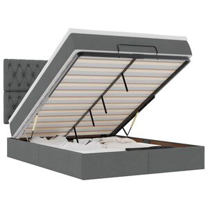 vidaXL ottomani voodi madratsita, tumehall, 140x190cm, kangas