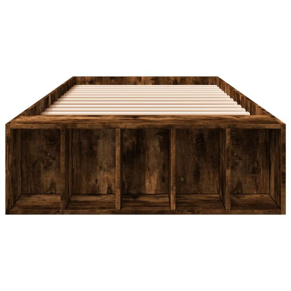 vidaXL voodiraam, suitsutatud tamm,75x190 cm, tehispuit