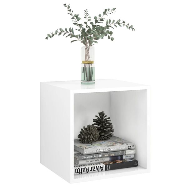 vidaXL seinakapp, valge, 37 x 37 x 37 cm, tehispuit