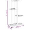 vidaXL 4-korruseline lillealus, 43x22x76 cm, must, metall