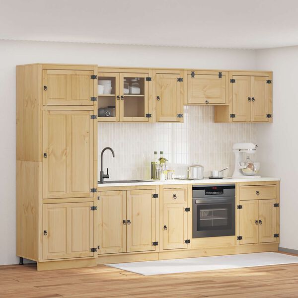 vidaXL Kapp sahtliga riiuliga uksega SKI 9 pcs Meepruun Tahke m&auml;nd