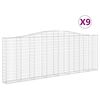 vidaXL kaarekujulised gabioonkorvid 9 tk, 400x30x140/160 cm, raud