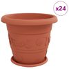 vidaXL Taimepotid 24 pcs Kohviroosa &Oslash; 39 x 32 cm Plastmass
