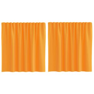 vidaXL aasadega voilee kardinad 2 tk, oranžid, 140 x 140 cm
