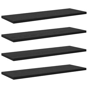 vidaXL Raamatute riiuli plaat 4 pcs Must 60 x 20 x 1,5 cm Tehispuit