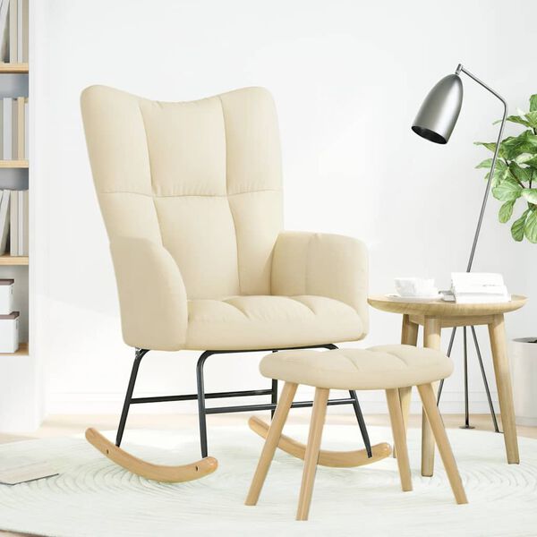 vidaXL kiiktool jalapingiga, kreemjas, kangas