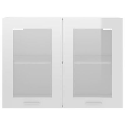 vidaXL klaasustega seinakapp, valge, 80 x 31 x 60 cm, puitlaastplaat