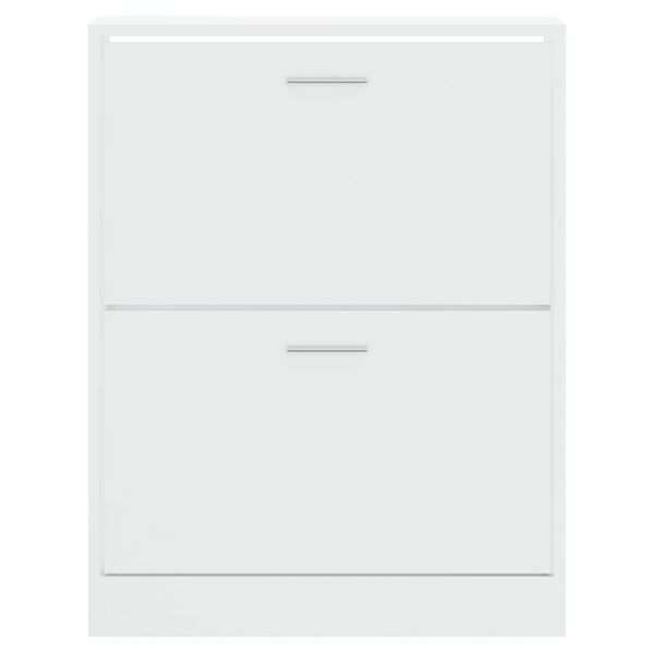 vidaXL jalatsikapp, kõrgläikega valge, 63 x 24 x 81 cm, tehispuit