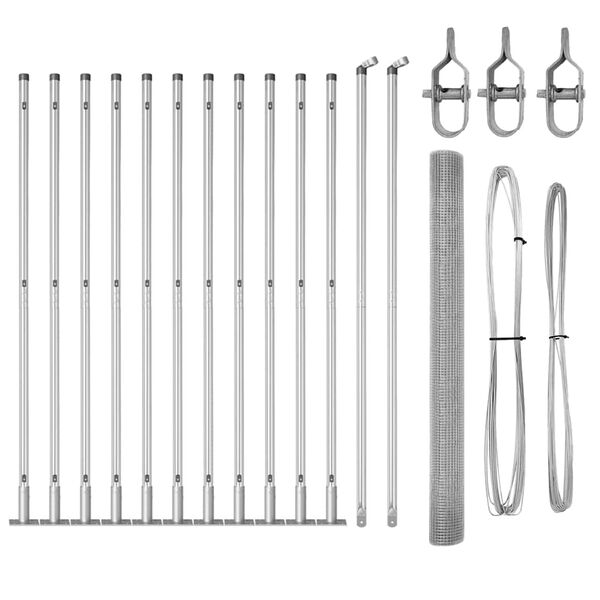 vidaXL Aiapost Hõbedane 25 x 1,5 m (25 x 25 mm võrgu) Teras