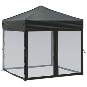 vidaXL kokkupandav peotelk seintega, must, 2 x 2 m