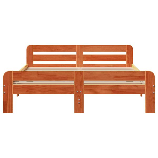 vidaXL voodiraam ilma madratsita, vahapruun, 140 x 190 cm, m&auml;nnipuit