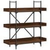 vidaXL raamaturiiul 3 korrust, pruun tamm, 100x33x108,5 cm, tehispuit