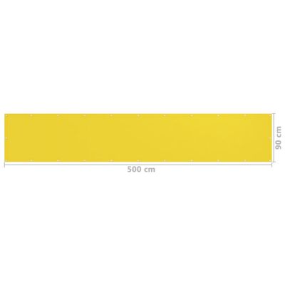 vidaXL Rõdusirm, kollane 90x500 cm HDPE