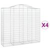 vidaXL kaarekujulised gabioonkorvid 4 tk, 200x50x180/200 cm, raud