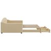 vidaXL diivanvoodi väljatõmmatava osaga, kreemjas, 100x200 cm, kangas