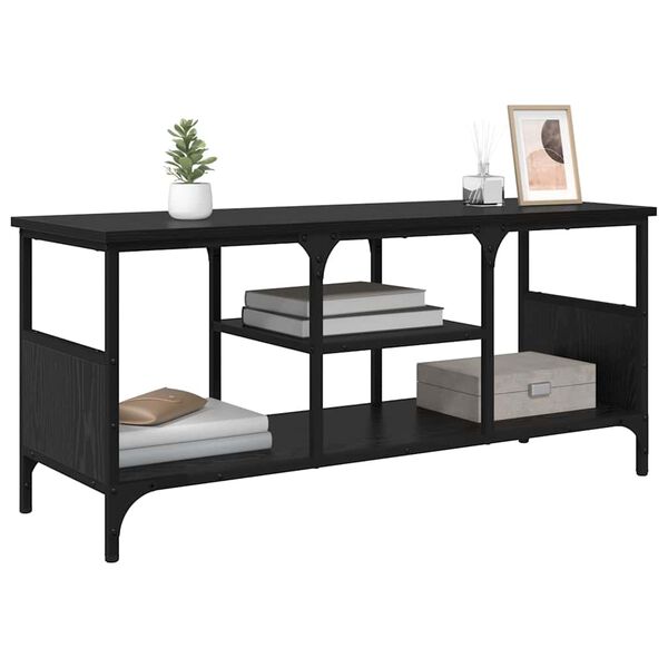 vidaXL Telerikapp Must tamm 100 x 35 x 45 cm