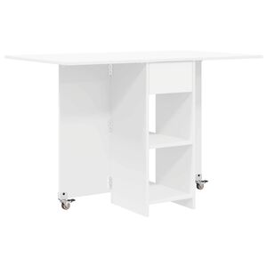 vidaXL S&ouml;&ouml;gilaud 115 x 70 x 75 cm Tehispuit Valge Ristk&uuml;lik