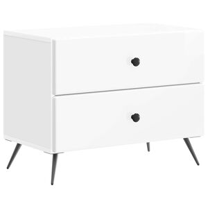 vidaXL &Ouml;&ouml;lambi kapp K&otilde;rgl&auml;ikega valge 62 x 34,5 x 47,5 cm Tehispuit