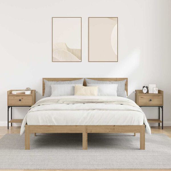 vidaXL &Ouml;&ouml;kapp sahtliga 2 pcs K&auml;sit&ouml;&ouml;puu 40 x 29 x 60 cm Tehispuit