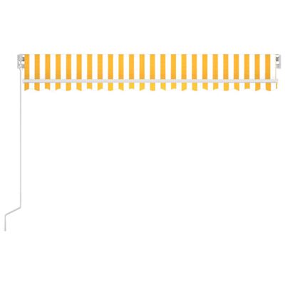 vidaXL käsitsi sissetõmmatav varikatus LEDiga 400x350 cm kollane/valge