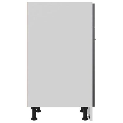 vidaXL köögikapp, kõrgläikega hall, 60 x 46 x 81,5 cm, puitlaastplaat