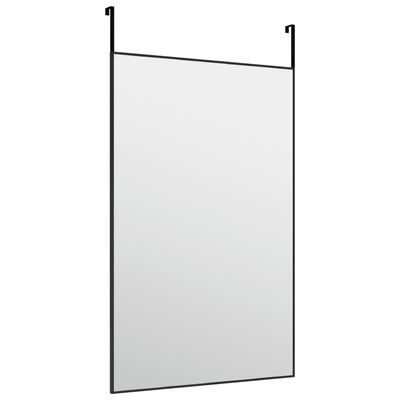 vidaXL uksepeegel, must, 50 x 80 cm, klaas ja alumiinium