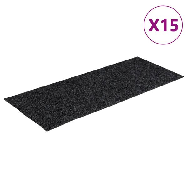 vidaXL isekleepuvad trepimatid, 15 tk, 60 x 25 cm, hallid, ristk&uuml;likukujulised