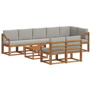 vidaXL V&auml;li diivanikomplekt padjaga 9 pcs Looduslik ja Hele Hall