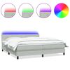 vidaXL kontinentaalvoodi madrats ja LED, helehall, 200x220 cm, samet