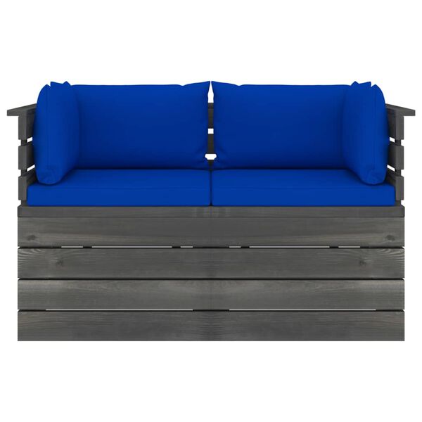 vidaXL 2-osaline kaubaalustest diivan patjadega m&auml;nnipuit