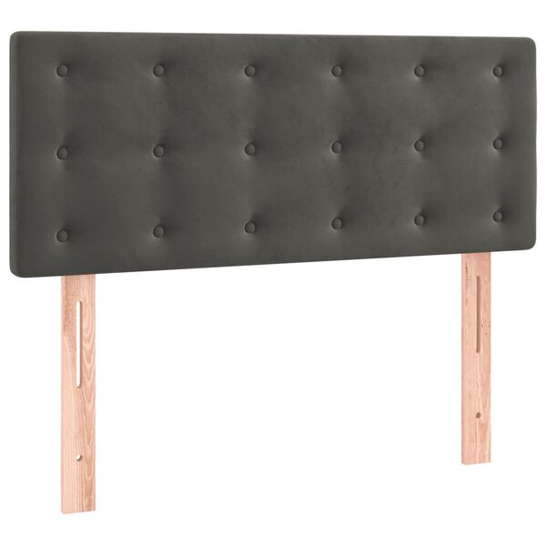 vidaXL voodiraam peats, tumehall, 90x5x78/88 cm, samet