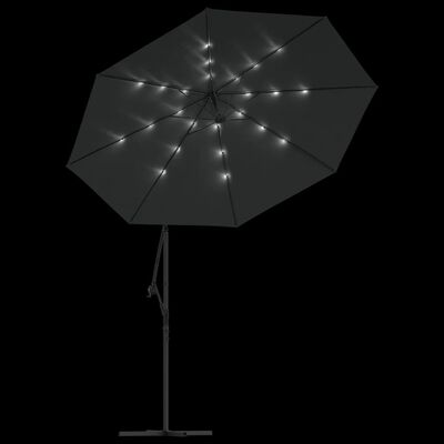 vidaXL konsooldisainiga päikesevari LED, teraspost 300 cm antratsiit