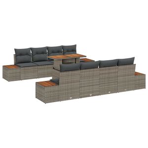 vidaXL Aia Diivanikomplekt ladustamisega 9 pcs Hall Pol&uuml;rooster