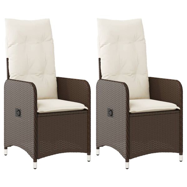 vidaXL allalastava seljatoega aiatoolid 2 tk, patjadega, pruun